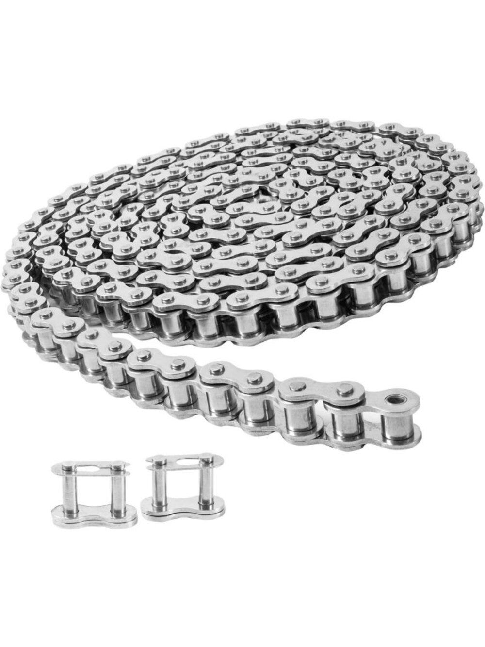 10ft Universal Stainless Steel Roller Chain #50 - Single Strand with 2 Master